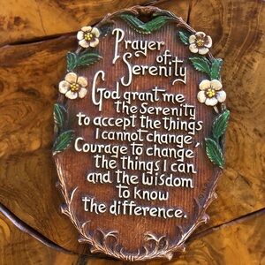 Vintage 60s Serenity Prayer Wall Plaque - Multi Products Inc